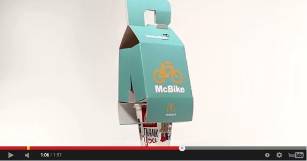 Le McBike, le menu de McDonald's à emporter à vélo