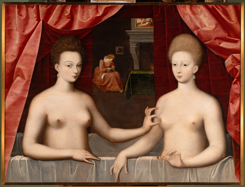 Gabrielle d'Estrées et sa soeur la duchesse de Villars, vers 1594. © Musée du Louvre
