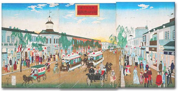 Vue de Ginza, Tokyo 1888.