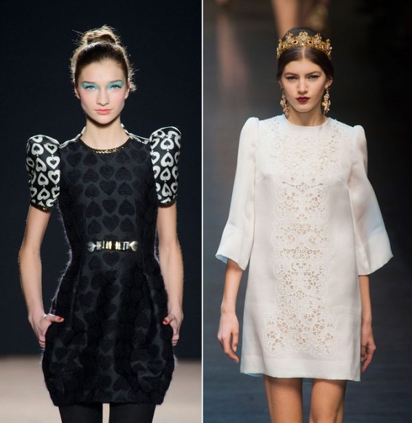 1. Focus sur les épaules (Aquilano, Dolce & Gabbana)
