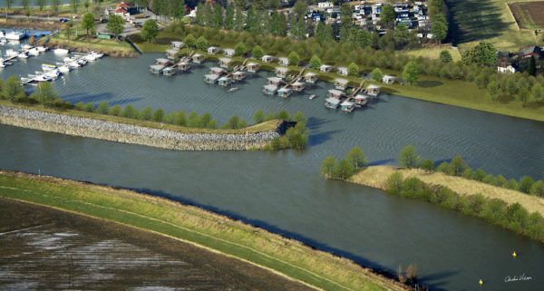 La ville de Ohé en Laak, aux Pays-Bas, avec ses villas amphibies et flottantes créées par Dura Vermeer ou plus exactement par Dormio.