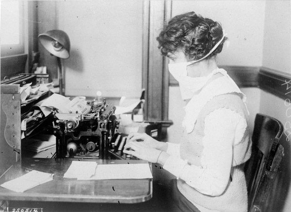Le port du masque était recommandé lors de l'épidémie de grippe de 1918.