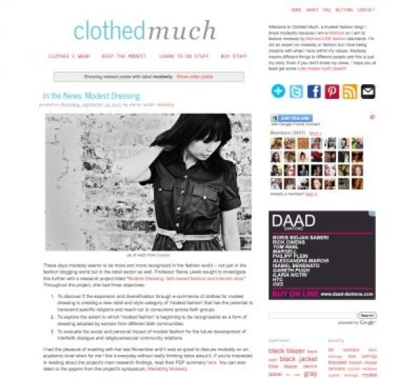 capture d'écran du site www.clothedmuch.com.