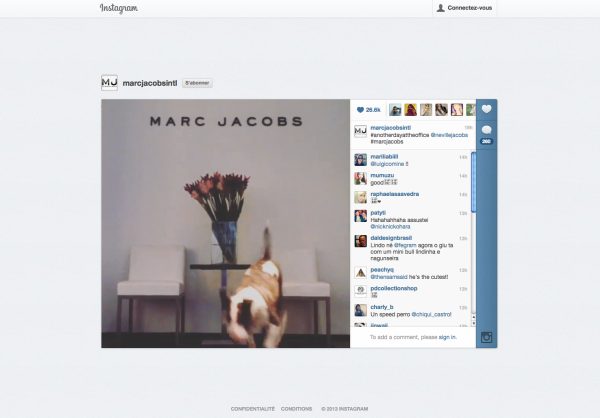 http://instagram.com/p/aywoG1P5De/#
Capture d'écran du compte Instagram de Marc Jacobs