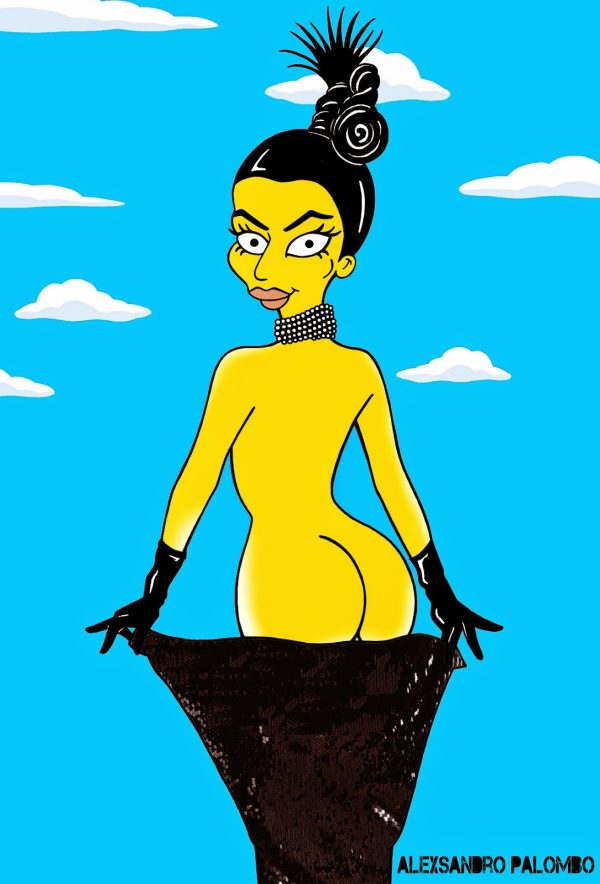 Kim Kardashian West Booty Paper Cover Art by Artist ale Xsandro Palombo Icon Iconic Butt Booty Bum Painting Illustration Humor Chic Epic Cartoon 2ah