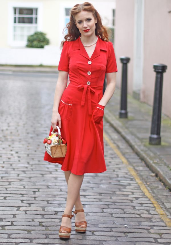 Une robe style année 40 de la marque anglaise Tara Starlet, 75 £ sur www.tarastarlet.co.uk
