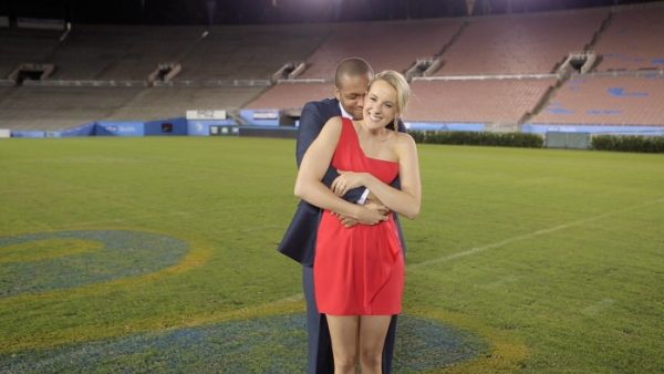 Levy Rodolph a demandé sa petite amie Tiffany Rogers en mariage le 14 octobre 2014 dans le stade Rose Bowl.