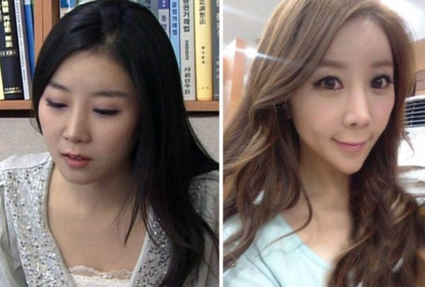 La présentatrice coréenne Won Jayhun et son visage de manga avant/après.