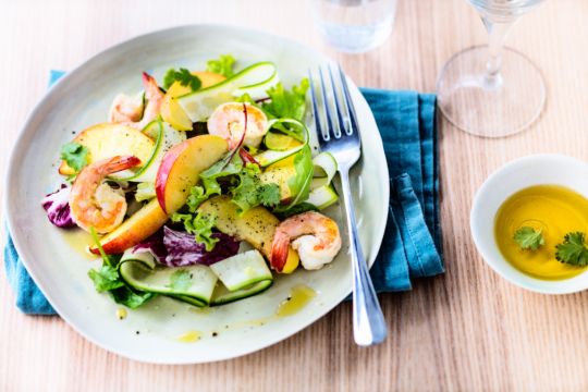 Courgettes nectarines salade