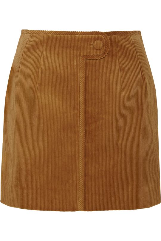 Mini-jupe en velours de coton côtelé Topshop Unique