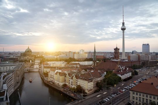 Berlin ville vue coucher soleil allemagne