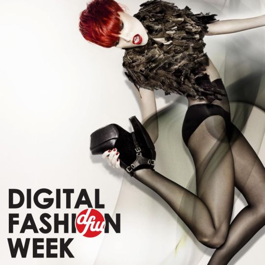 Un mannequin fait la promotion de la "Digital Fashion Week".