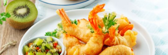 Recette tempura gambas kiwis