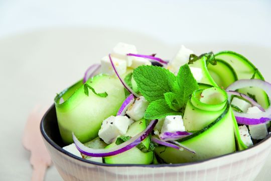 Salade courgette feta et menthe fraiche